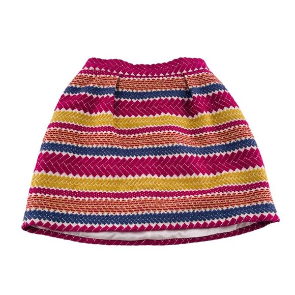 Morgan Carper Nomad Colorful Striped Skirt Zipper & Elastic Waist Anthropologie - Picture 1 of 5